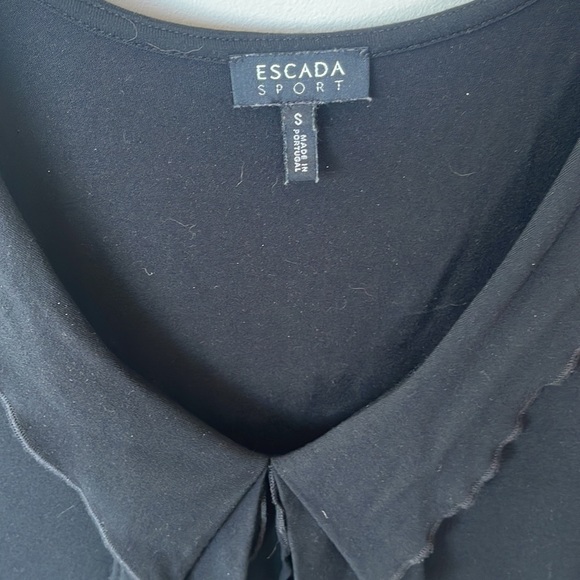 Escada Black Modal Ruffle Tee - Picture 2 of 7